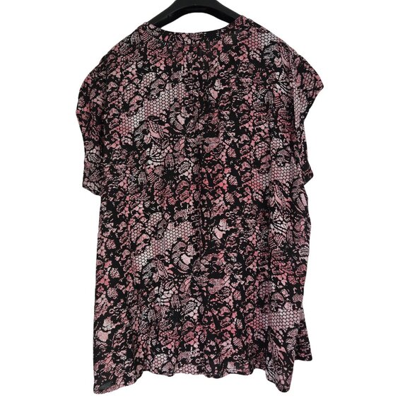 JUNAROSE Pink & Black Patterned  Top 24 - Picture 4 of 7